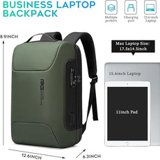 BANGE 15.6INCH Slim Laptop Backpack，Office Business Laptop with Lock, Anti Theft Travel Backpack with USB3.0 Charging Port for Men and Women…