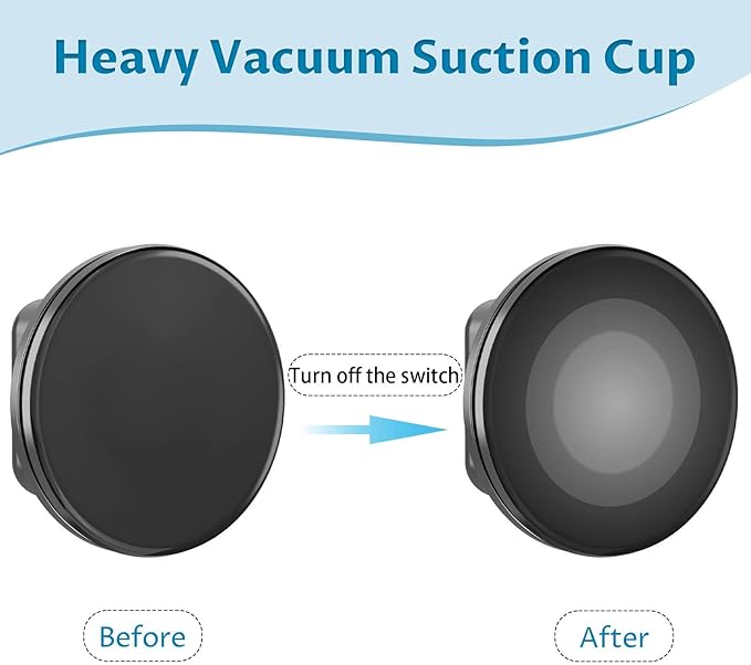 Onemake Suction Cup Shower Caddy, Suction Shower Shelf with Portable Hooks, Bath Organizer with Towel Bar for Bathroom Storage(Matte Black)