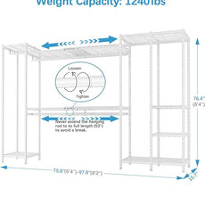 VIPEK X40 Expandable Large Reach-in Closet Rack Adjustable from 6'4