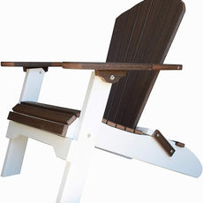 Deluxe Folding Poly Adirondack Folding Chair (Brazilian Walnut/White)