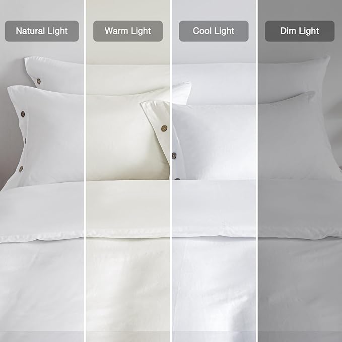 JELLYMONI Pillowcases Standard Set of 2 Cotton Button Pillow Covers 20×26in White Bed Pillow Cases 100% Washed Cotton Soft Breathable (Pillows are not Included)