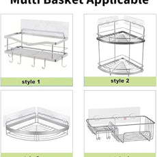 10 PCS Shower Caddy Adhesive Replacement Shower Shelves Adhesive Strip Pad Organizer Sticker Replacement Bathroom Heavy Duty Wall Mount Strong Sticky No Drilling Strong Transparent