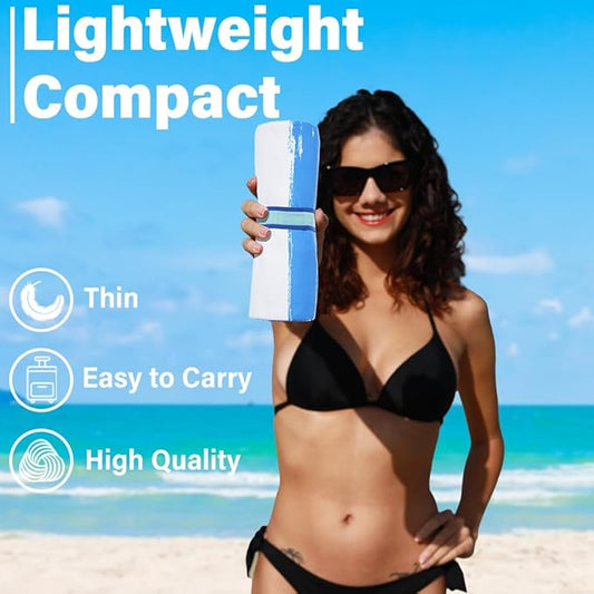Lightweight Thin Microfiber Beach Towel Sand Free Quick Dry Absorbent Compact Soft Pool Swim Travel Towels Extra Large Oversized Beach Accessories Gifts for Adult
