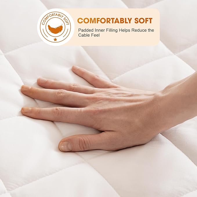 Heated Mattress Pad Queen Size,Dual Controller Electric Mattress Pad with Preheat Functions,Bed Warmer with 12 Heat Settings & 1-12 Hours Auto Shut Off,Machine Washable(60"x80",White)