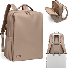 Stylish Laptop Backpack for Women Airline Approved Perfect for Work College and Travel Multi-Functional Casual Daypack Fits 15.6 Inch Notebook (Champagne)