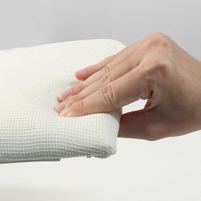 Upholstered Wall Mounted Headboard, Acoustic Panel, Peel and Stick Wall Padding, Beige Dorm Towel Fabric, 6-Pack