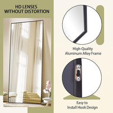 BEAUTYPEAK Full Length Mirror with Stand, 56