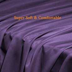 SONORO KATE Bed Sheet Set Super Soft Microfiber 1800 Thread Count Luxury Egyptian Sheets Fit 18-24 Inch Deep Pocket Mattress Wrinkle-6 Piece (Purple, Full)