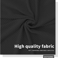 Easy-Going Stretch Bed Headboard Cover,Small Square Jacquard Headboard Slipcover, Dustproof Bed Head Cover for Bedroom (King,Dark Gray)