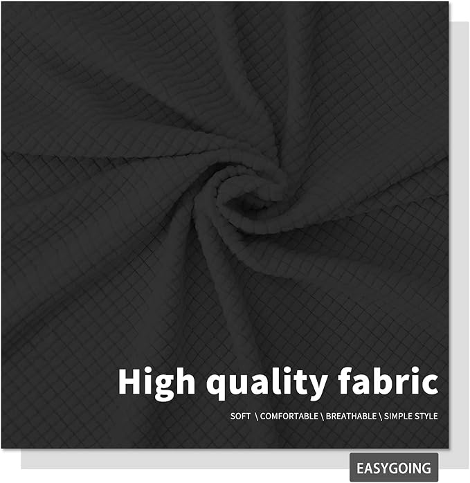 Easy-Going Stretch Bed Headboard Cover,Small Square Jacquard Headboard Slipcover, Dustproof Bed Head Cover for Bedroom (King,Dark Gray)