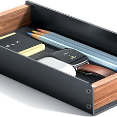 UPERGO Desk Tray Organizer Drawer for Home Office, Walnut Desk Organizer Tray for Keys, Pen, Watch