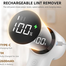 Fabric Shaver, Electric Lint Remover, Rechargeable Lint Shaver, Household Essentials for Clothes, Upholstery, Furniture, Sweater Defuzzer to Remove Pilling, Battery Operated, White