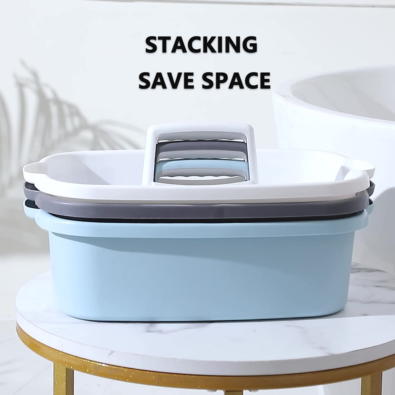 JiatuA Large Cleaning Supplies Caddy Portable Shower Basket Supply Organizer with Handle Plastic Bucket Tool Storage for Bathroom, Bedroom, Kitchen, College Dorm, Garden, Dark Gray Dormly