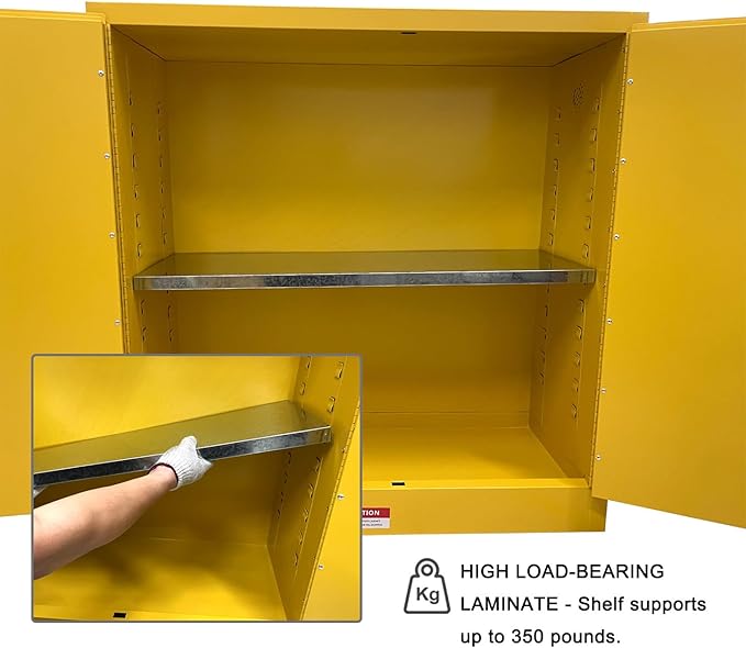 koxuyim Fire Resistant Storage Cabinet, Double Wall Steel Construction, Explosion Proof Storage Cabinet with Adjustable Shelf Meets Safety Standards (43" x 18" x 44")