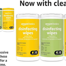 Amazon Basics Disinfecting Wipes, Lemon & Fresh Scent, Sanitizes/Cleans/Disinfects/Deodorizes, 255 Count (3 Packs of 85)