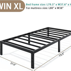 Metal Bed Frame Twin XL Size - 12 Inch Heavy-Duty Twin XL Platform Bed Frame No Box Spring Needed, Easy Assembly, Noise-Free, Sturdy Mattress Foundation, Underbed Storage Space