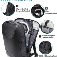 BANGE Genuine Leather Laptop Backpack Fits 15.6 Inch,Anti Theft Business Back Pack with TSA Lock, Office Work Backpack with USB3.0 Charging Port for Men and Women…