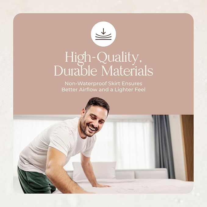 Whisper Organics, 100% Waterproof Mattress Protector - Pique Textured Weave, Breathable Soft & Durable - King Mattresses Cover - GOTS Certified Organic - White, 17" Deep Pocket, 78x82 Inch