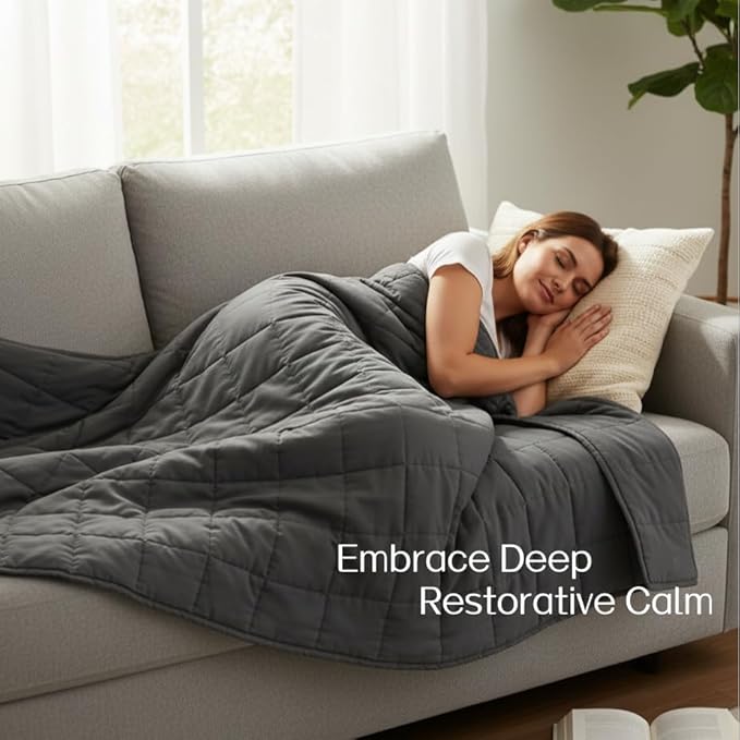 Weighted Blanket 15lbs 60"x80", Weighted Blankets for Adults, Cooling Weighted Blanket for Sleeping, Machine Washable Soft & Breathable All-Season Comfort & Premium Glass Beads(60" x 80" 15 lbs)