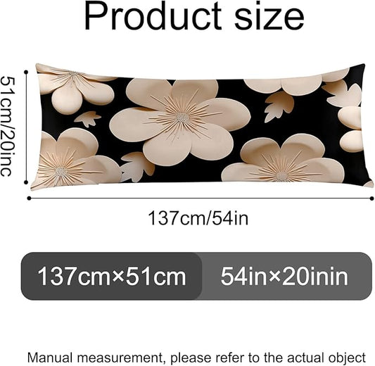 Microfiber Body Pillow Cover with Hidden Zipper,Comfortable Fabric,Floral Print Pattern Body Pillow Case,Lightweight and Breathable,The Size is 20 "X 54"(07-Petal)