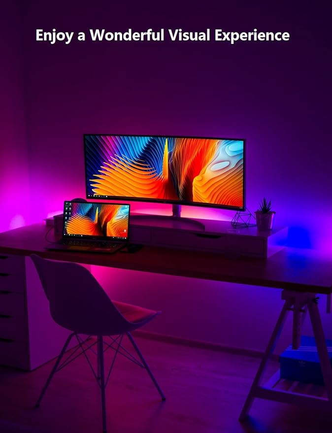 DAYBETTER Smart RGB Led Strip Lights, 200ft Led Lights for Bedroom with App Control, Multicolor Changing Led Light Strips Apply for Home Decor, Living Room, Kitchen, Home Party Decoration