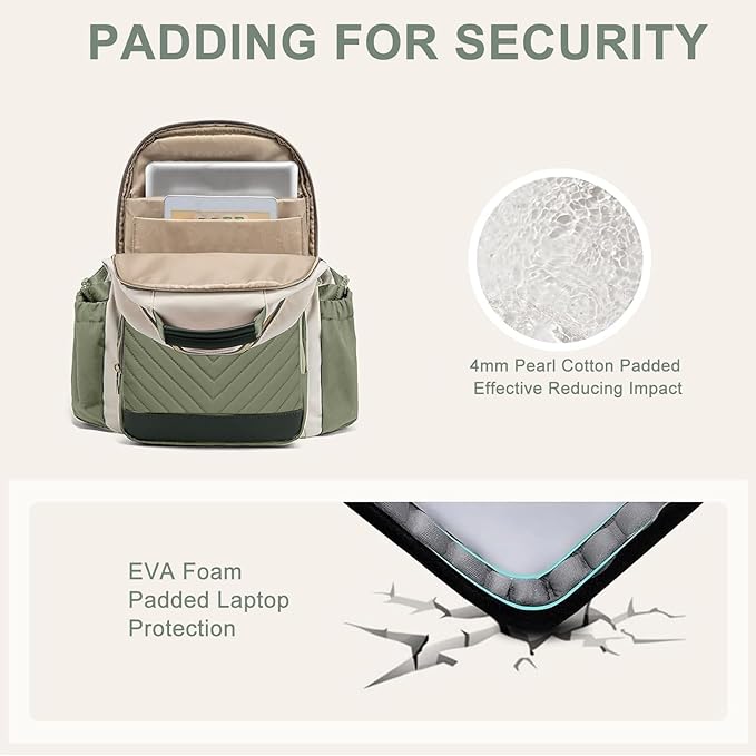 Laptop Backpack for Women Bookbag: 17 inch Work School Backpacks with Pouch Pocket for Large Capacity Cup & USB Charger College Book Bag Travel Business Nurse Teacher Bookbags Anti-theft Back Pack