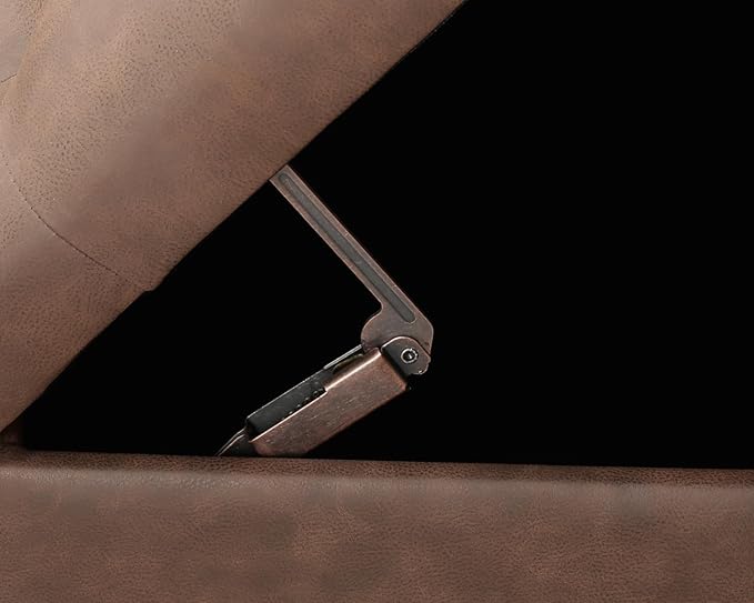 Joveco Storage Ottoman Bench 35" Faux-Leather Rectangular Tufted Ottomans Storage Room Organizer with Wheels(Matte Chocolate)