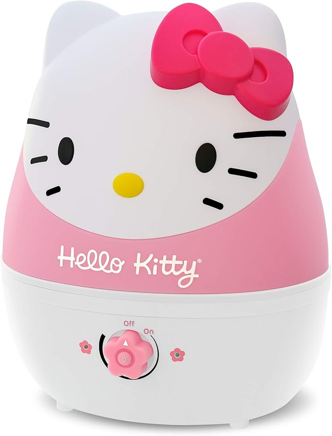 Crane Adorables Ultrasonic Humidifiers for Bedroom and Baby Nursery, 1 Gallon Cool Mist Air Humidifier for Large Room or Kid's Room, Humidifier Filters Optional, Hello Kitty