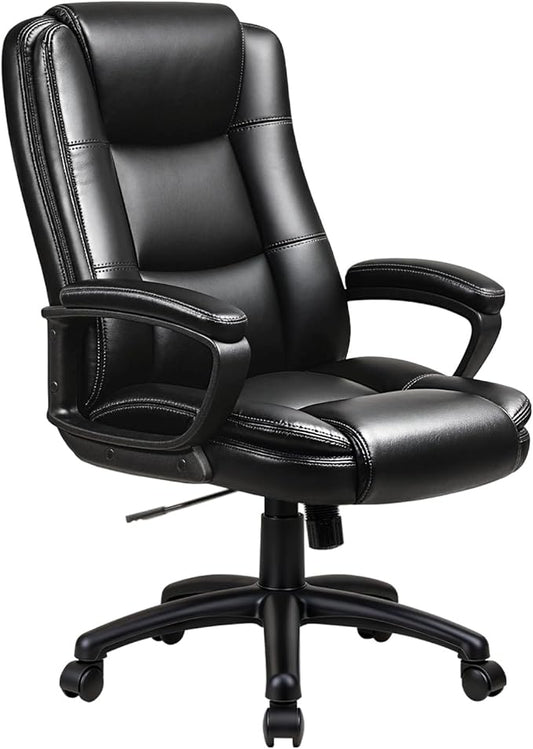 OFIKA Home Office Chair, 400LBS Big and Tall Computer Chair Heavy Duty Design, Ergonomic High Back Cushion Lumbar Back Support, Adjustable Executive Leather with Armrest