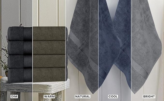 Utopia Towels 6 Pack Bath Towel Set (27 x 54 Inches), 500 GSM 100% Ring Spun Cotton Medium Lightweight and Highly Absorbent Quick Drying, Premium Towels for Hotel, Spa and Bathroom (Grey)