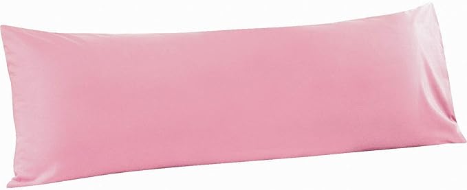 FLXXIE Body Pillow Cover - Super Soft Microfiber 20x54 Body Pillow Case - Envelope Closure, Wrinkle, Stain Resistant Pink Body Pillow Cover, 20x54, Pink