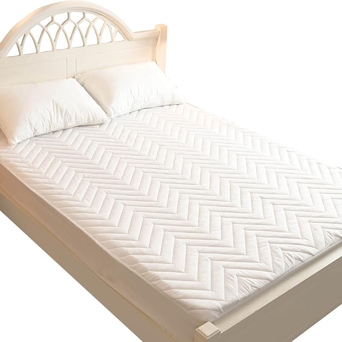 Kingnex Waterproof Quilted Mattress Protector Pad Fitted Padded Matress Cover with Deep Pocket King Size