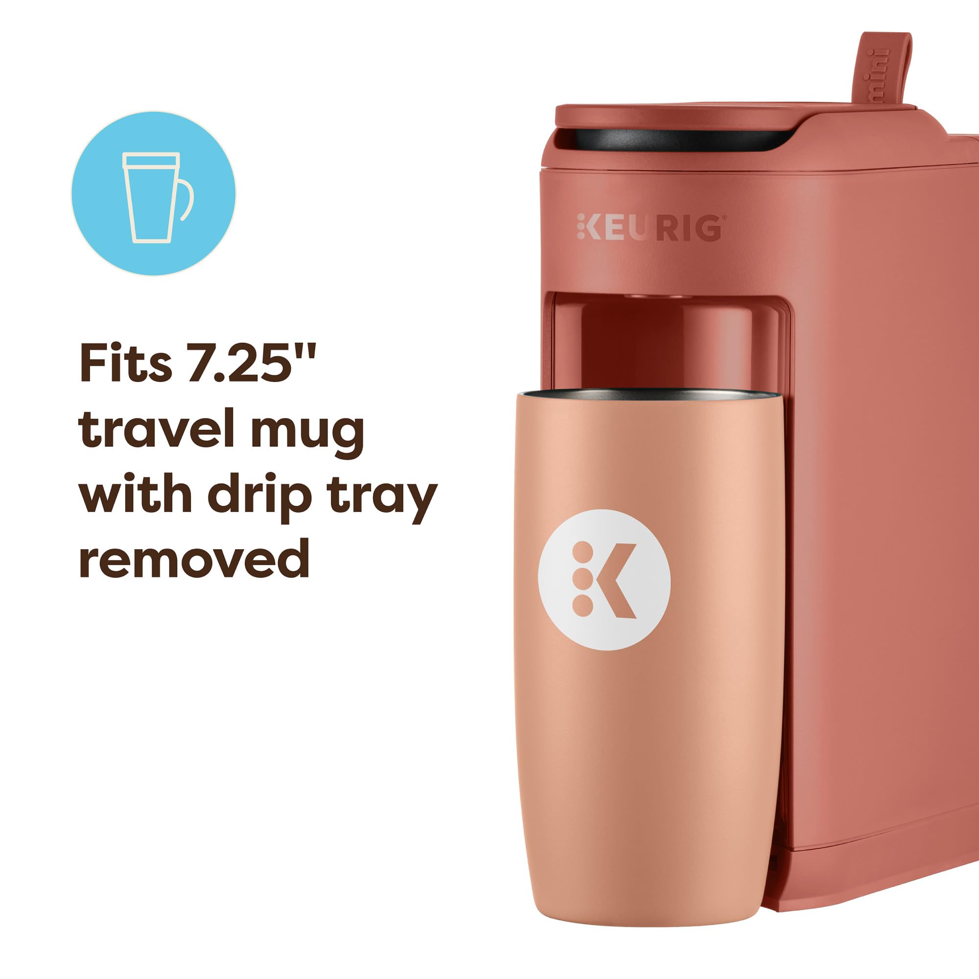 Keurig K-Mini Mate Single Serve K-Cup Pod Coffee Maker, Brews Up to 12 oz Cup, Compact Portable Coffee Machine for Small Spaces, Great for Dorms & Offices, Pink Sands Dormly