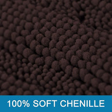 H.VERSAILTEX Bath Mats for Bathroom Non Slip Extra Thick Chenille Striped Bath Rug 24