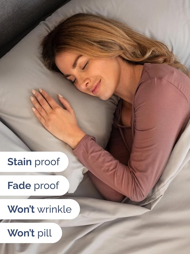 Extra Deep Pocket Twin XL Sheets - 3 Piece Breathable & Cooling Bed Sheets - Hotel Luxury Bed Sheet Set - Soft, Wrinkle Free & Comfy - Easily Fits Extra Deep Mattresses - Deep Pocket Light Grey Sheets