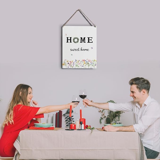YCYD Home Sweet Home Sign, Country Style Wall Decor, for Living Room Decoration, 8 x 10 Inches House Warming Gift