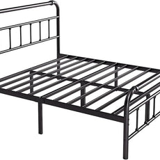 Full Size Bed Frame with Headboard and Footboard, 18 Inches High, 3500 Pounds Heavy Duty Metal Slats Support for Mattress, No Box Spring Needed, Noise-Free, Black