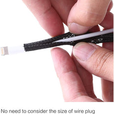 Alex Tech 25ft - 1/8 inch Cord Protector Wire Loom Tubing Cable Sleeve Split Sleeving For USB Cable Power Cord Audio Video Cable – Protect Cat From Chewing Cords - Black