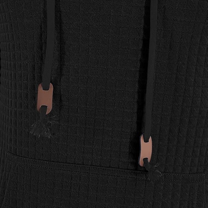 Men's Waffle Sweatshirt - Autumn Winter Hooded Pullover Loose Fit Casual Wear for Vacation Daily Life