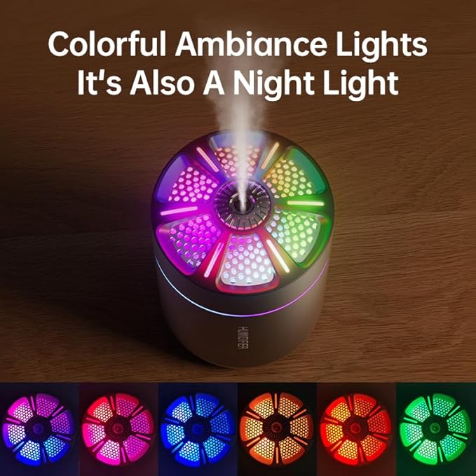 180ml Portable Small Humidifier with Colorful LED Night Light, USB Personal Desktop Humidifier for Car Home Office Travel, Auto Shut-Off, 2 Mist Modes, Super Quiet
