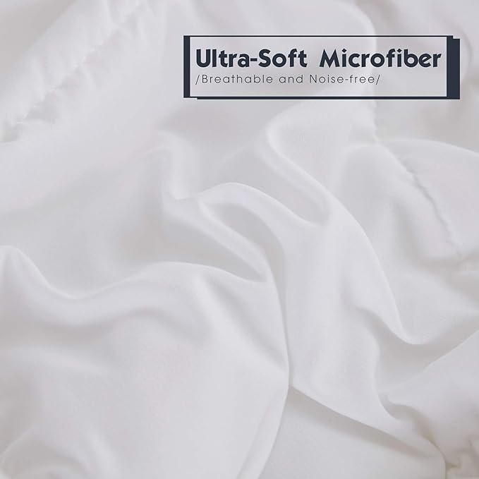HIG 3pc Down Alternative Comforter Set - All Season Reversible Comforter with Two Sham - Quilted Duvet Insert with Corner Tabs - Box Stitched - Breathable, Soft, Fluffy (Twin/Twin XL, Pure White)