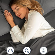 Extra Deep Pocket Twin Sheets - 3 Piece Breathable & Cooling Bed Sheets - Hotel Luxury Bed Sheet Set - Soft, Wrinkle Free & Comfy - Easily Fits Extra Deep Mattresses - Deep Pocket Charcoal Sheets Set