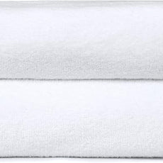 Amazon Basics 2 Piece Lightweight Quick-Dry Bath Towel, 100% Cotton, White, 54