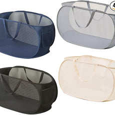 4 Pcs Collapsible Laundry Baskets, Opening Laundry Hamper, Foldable Laundry Basket, Dirty Clothes Basket for Clothes & Home Organization