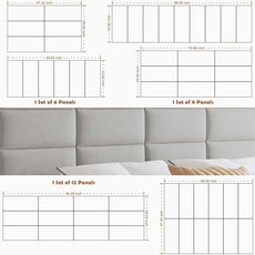 IFNOW Wall Mounted Upholstered Headboard King, 3D Peel and Stick Soundproof Panels, Reusable and Removable Padded Leather Bed Headboard, 12 Panels 9.84