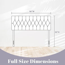 Kingfun Tufted Upholstered Full Size Bed Headboard in Modern Button Design, Adjustable Solid Wood Head Board, Premium Linen Fabric Padded Headboards in Bedroom (Dark Grey)