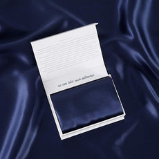 ALASKA BEAR Silk Pillowcase Envelope Closure, 22 Momme 100 Percent Mulberry Silk Pillow Slip Foldover Design, Washable and NO Zipper, Queen(1, Navy)