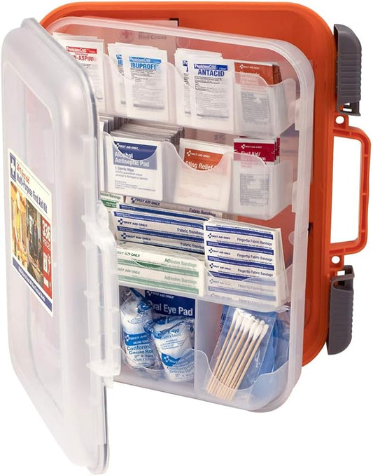 24/7 First Aid OSHA Compliant First aid Kit, All-Purpose 100-Person Emergency First Aid Kit for Business, Home, and Car in Plastic Case with Easy-Slide Latches, 336 Pieces