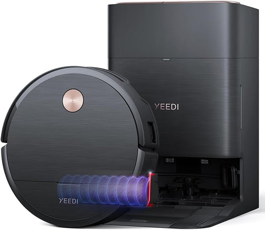 Yeedi S16 Plus Robot Vacuum & Mop with Automatic Omni Station, Blast 16,600Pa Suction, OZMO Roller Self-Wash Mopping, ZeroTangle 3.0, Triple Lift Floor Lift, AI-Powered Navigation and Mapping