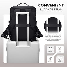 Stylish Laptop Backpack for Women Airline Approved Perfect for Work College and Travel Multi-Functional Casual Daypack Fits 17.3 Inch Notebook (Black)